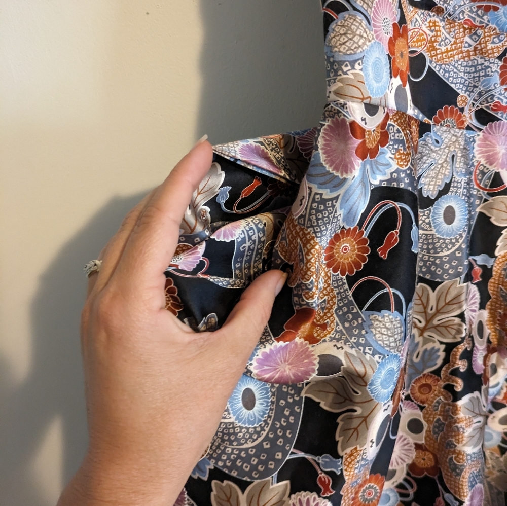 Audrey K Boutique Silk Floral Paisley Tea Dress size S made in USA - Picture 8 of 8
